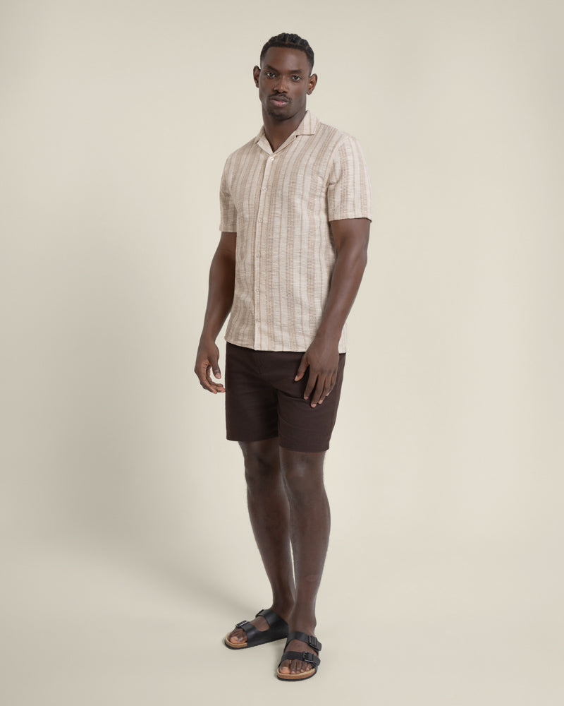 Aric - Jacquard Stripe Short Sleeve Shirt