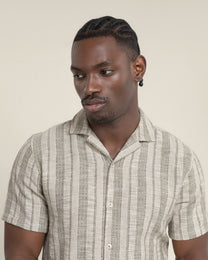 Aric - Jacquard Stripe Short Sleeve Shirt