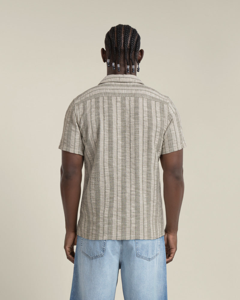 Aric - Jacquard Stripe Short Sleeve Shirt