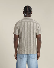 Aric - Jacquard Stripe Short Sleeve Shirt