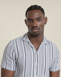 Olsen - Waffle Stripe Short Sleeve Shirt