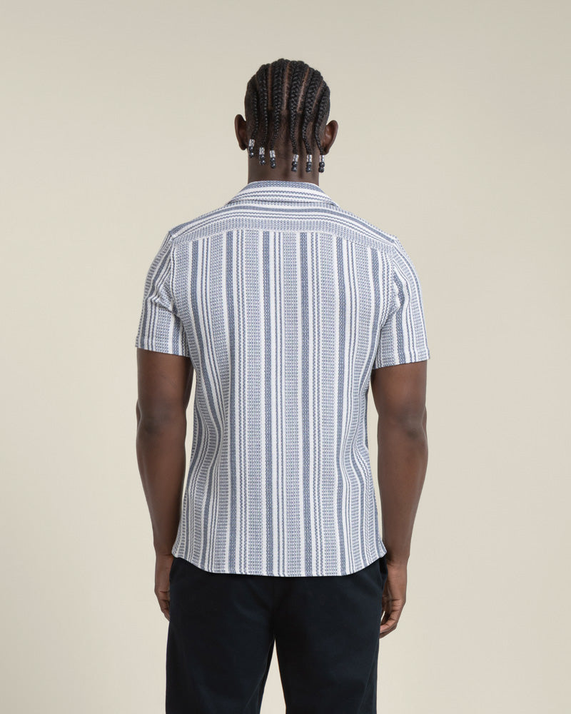 Olsen - Waffle Stripe Short Sleeve Shirt