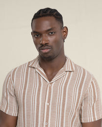 Olsen - Waffle Stripe Short Sleeve Shirt
