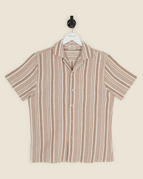 Olsen - Waffle Stripe Short Sleeve Shirt