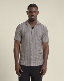 Frans - Twill Jacquard Stripe Short Sleeve Shirt