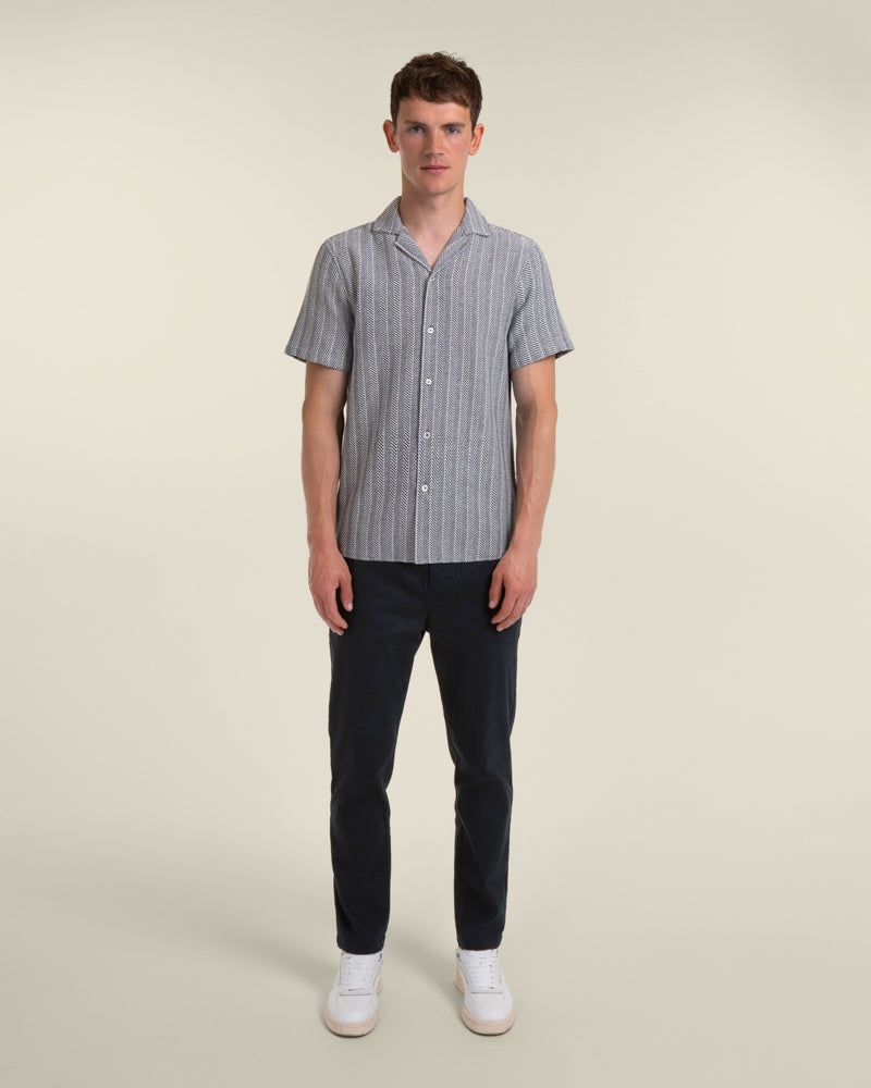 Frans - Twill Jacquard Stripe Short Sleeve Shirt