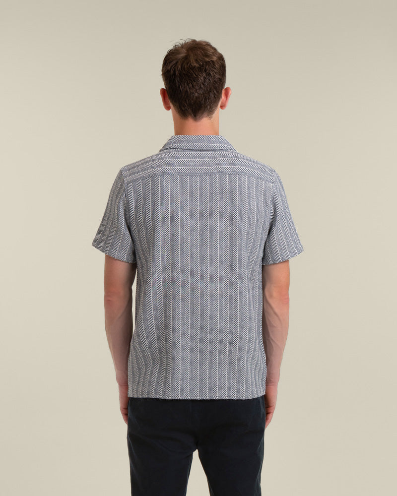 Frans - Twill Jacquard Stripe Short Sleeve Shirt