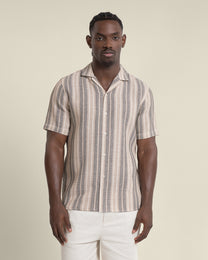 Ivar - Waffle Jacquard Stripe Short Sleeve Shirt
