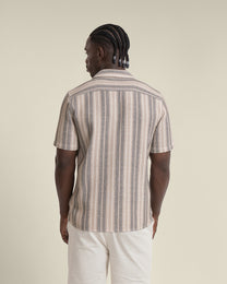 Ivar - Waffle Jacquard Stripe Short Sleeve Shirt