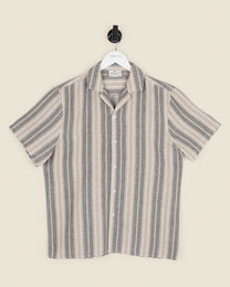 Ivar - Waffle Jacquard Stripe Short Sleeve Shirt