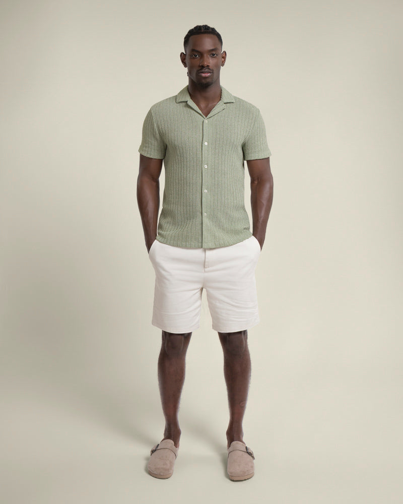 Peder - Crochet Jacquard Short Sleeve Shirt