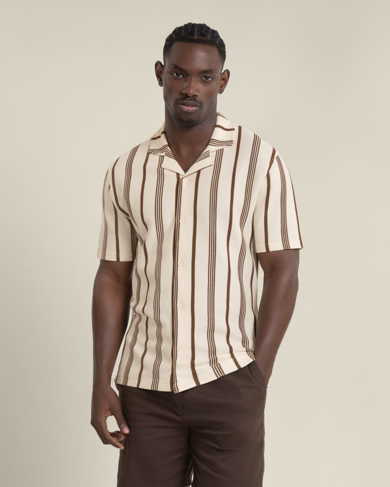 Hannes - Waffle Stripe Short Sleeve Shirt