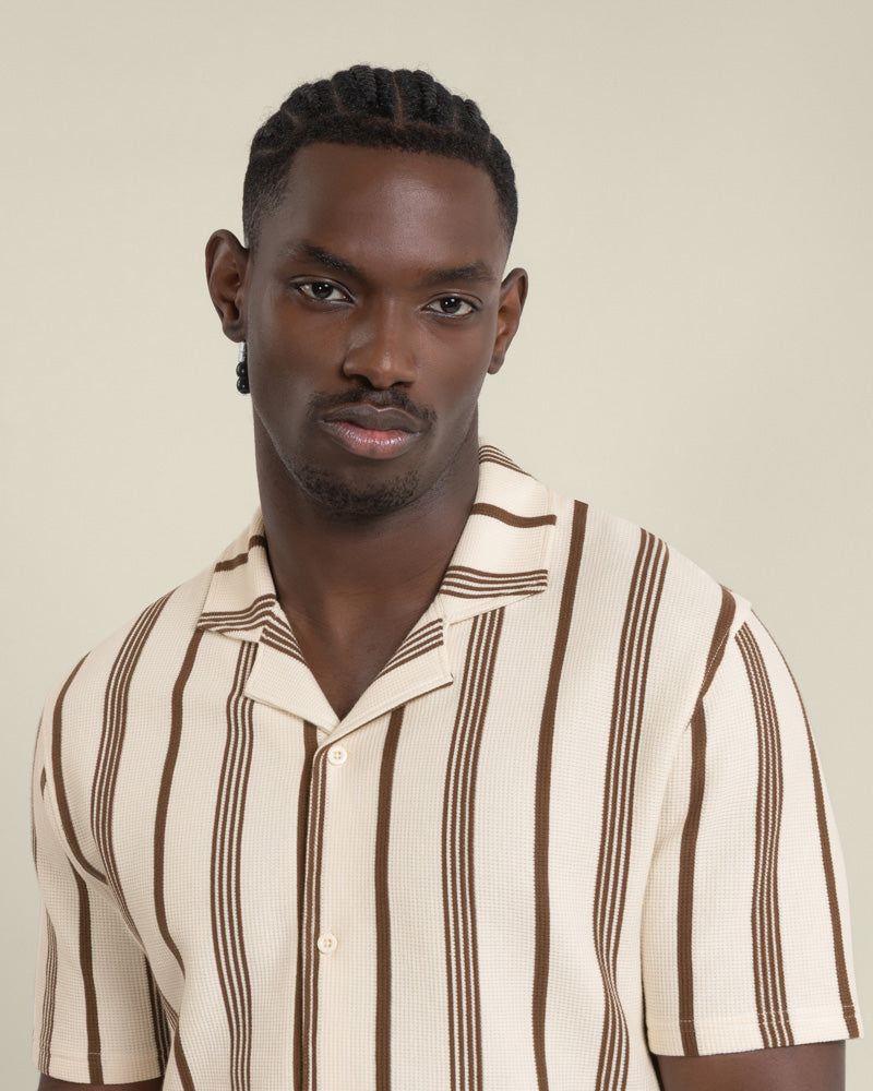 Hannes - Waffle Stripe Short Sleeve Shirt