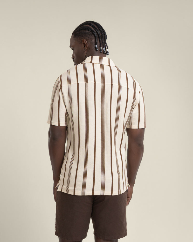 Hannes - Waffle Stripe Short Sleeve Shirt