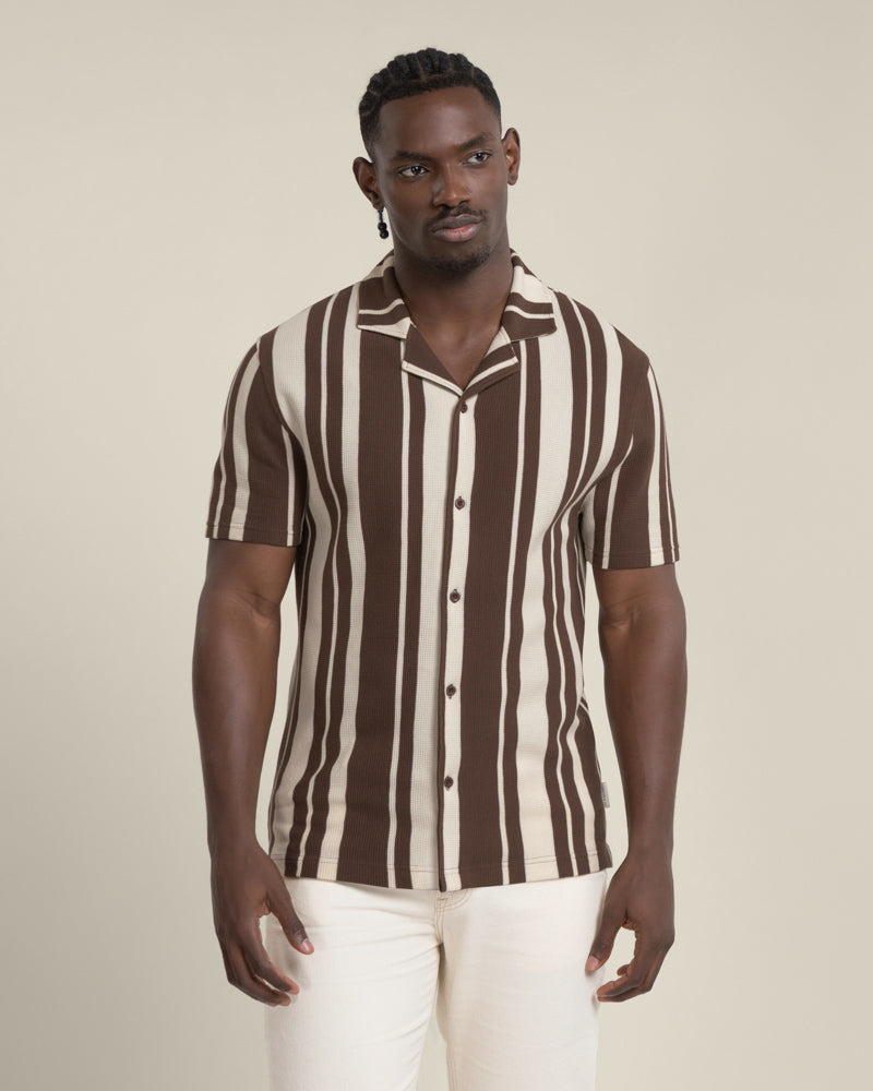 Anker - Waffle Stripe Short Sleeve Shirt