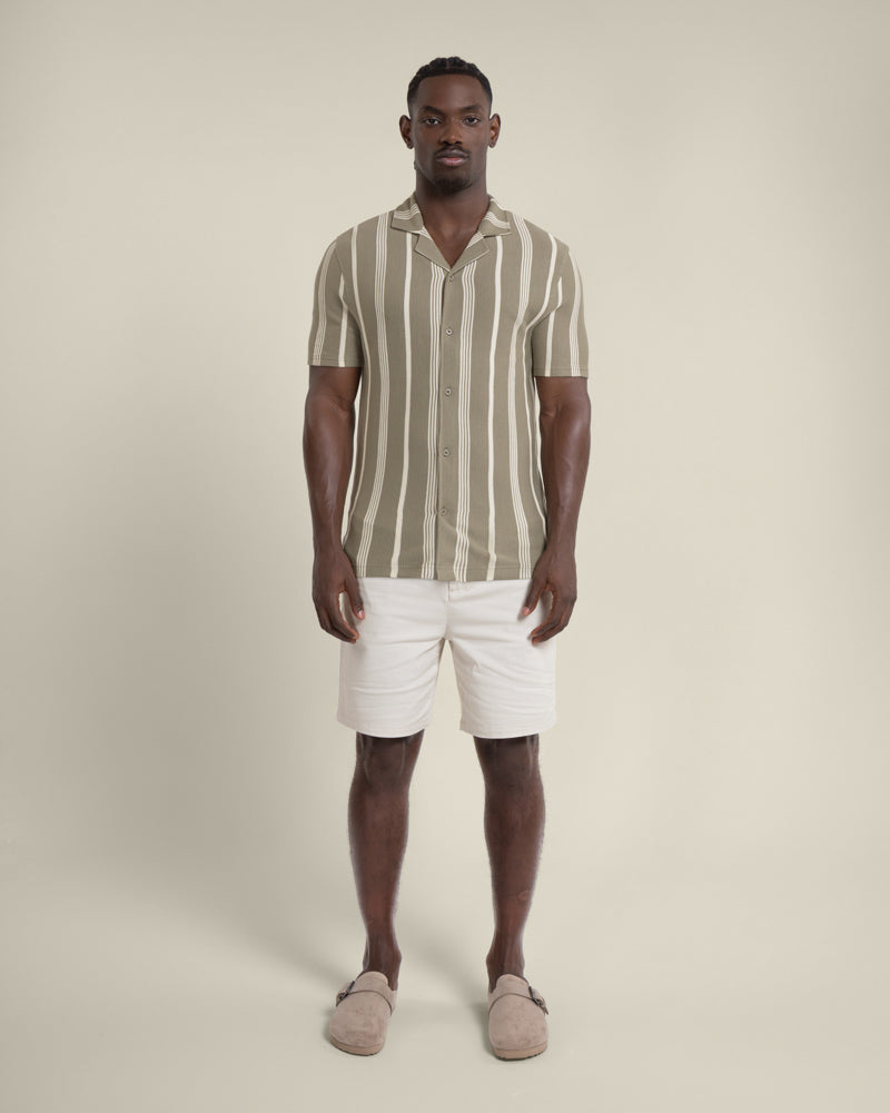 Hannes - Waffle Stripe Short Sleeve Shirt