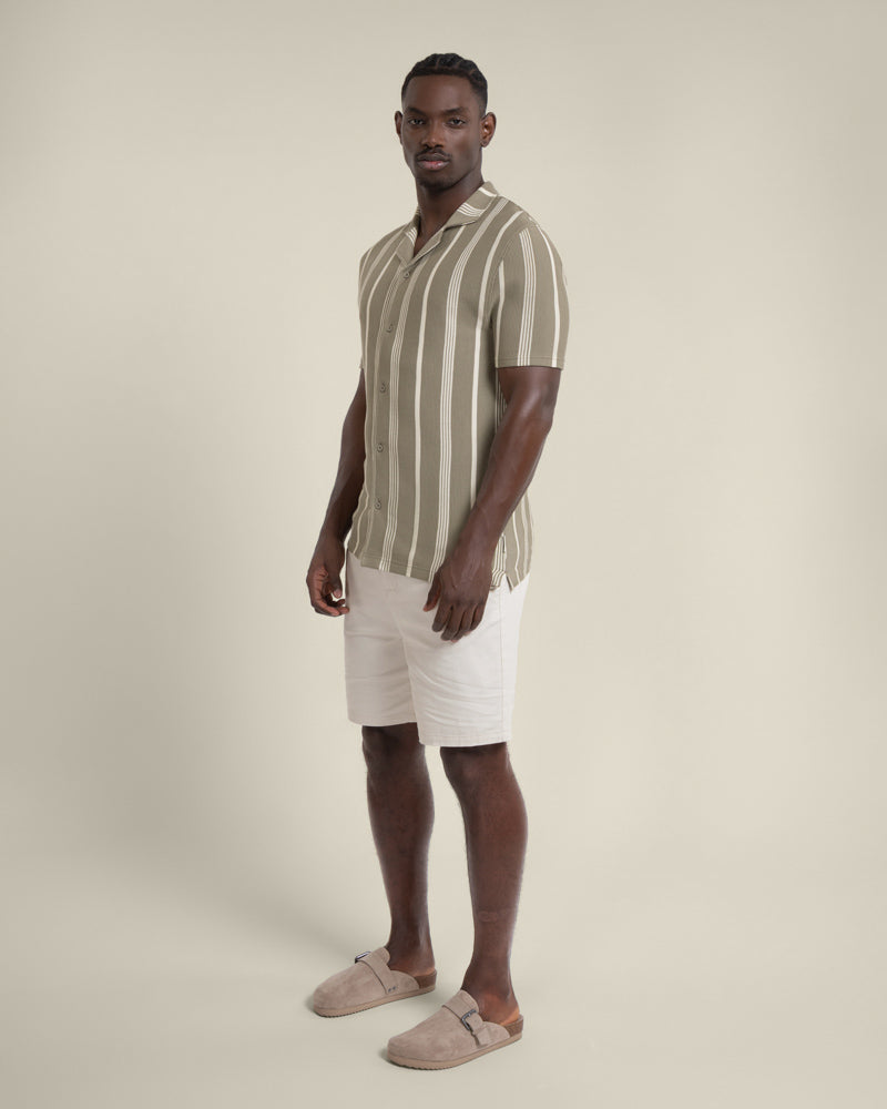 Hannes - Waffle Stripe Short Sleeve Shirt