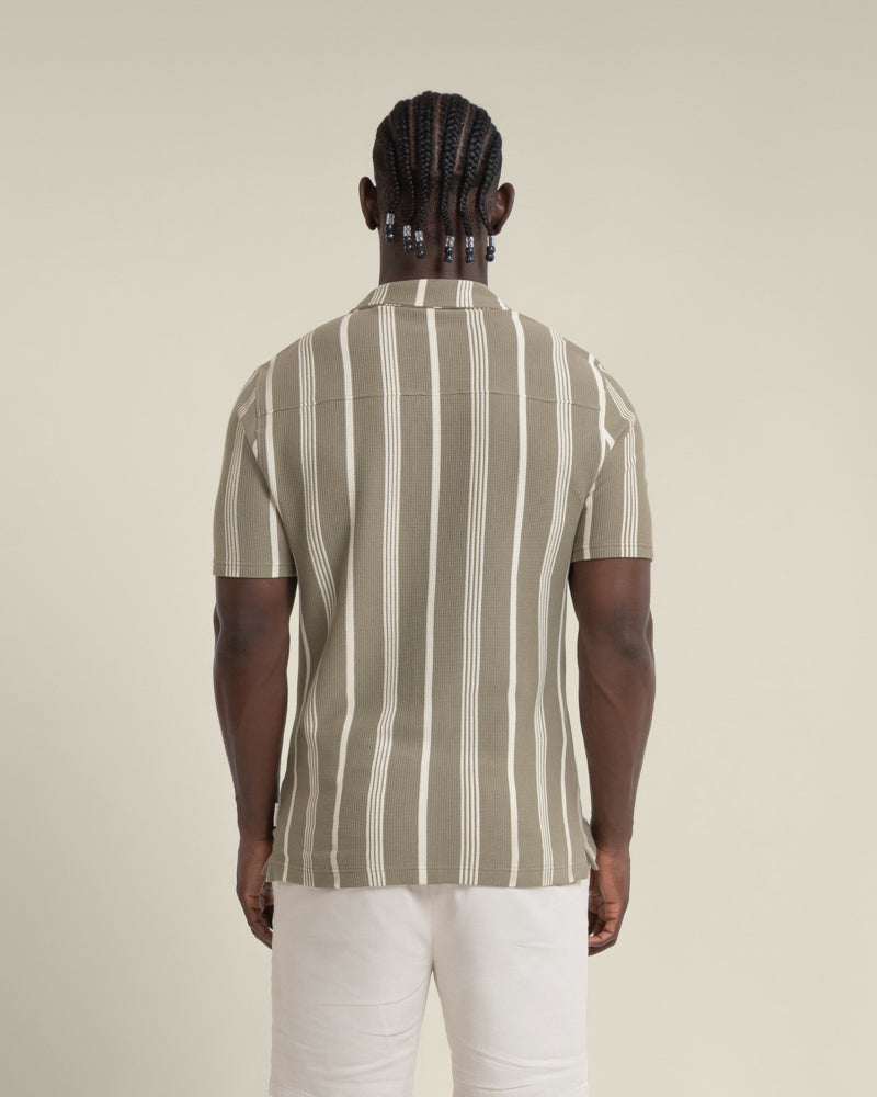 Hannes - Waffle Stripe Short Sleeve Shirt