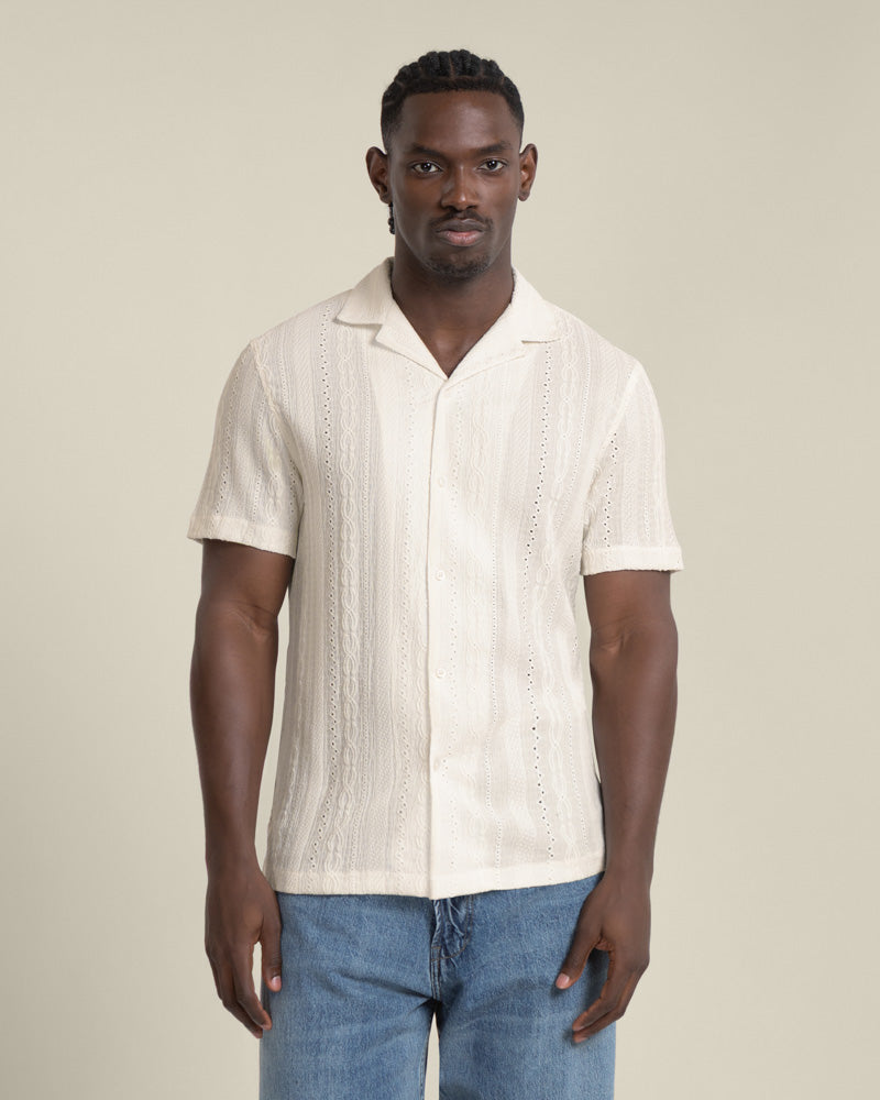 Kai - Crochet Jacquard Short Sleeve Shirt