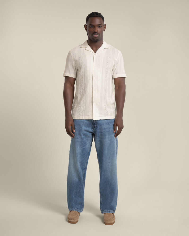 Kai - Crochet Jacquard Short Sleeve Shirt