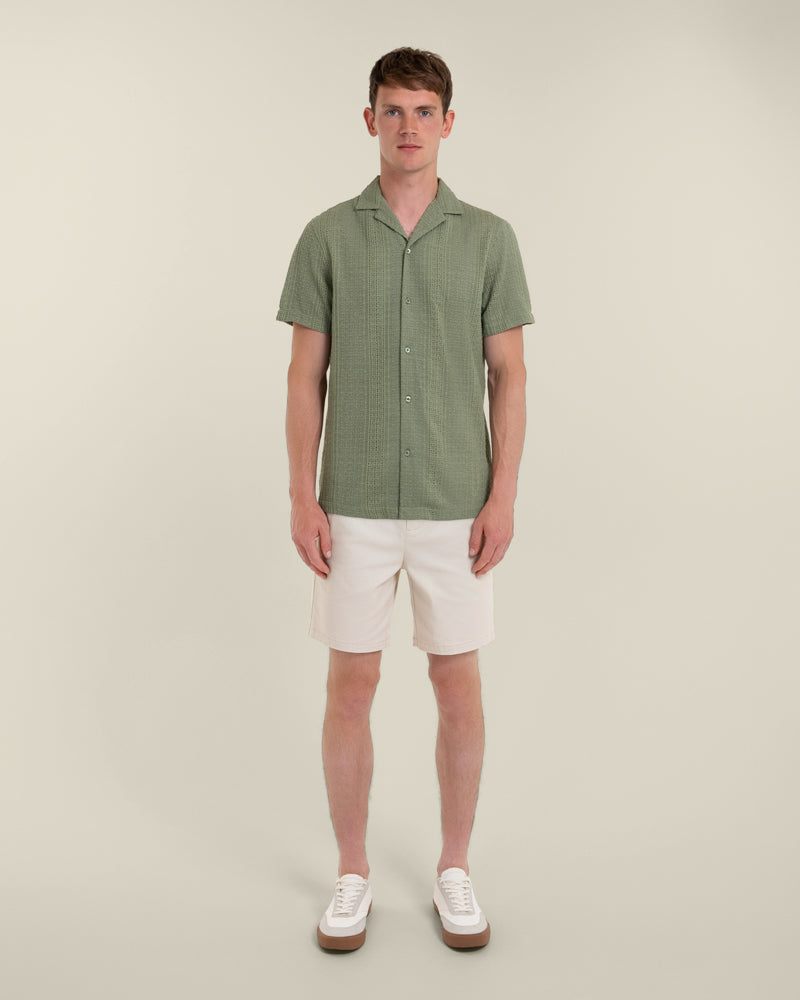 Mimir - Crochet Jacquard Short Sleeve Shirt