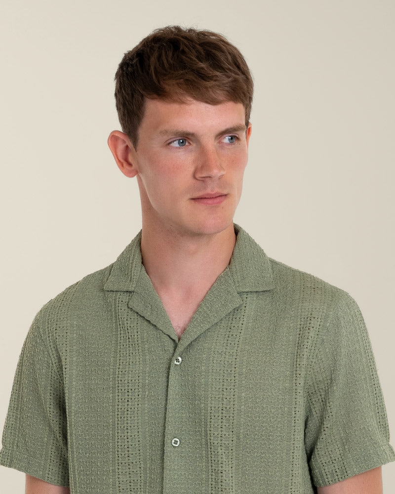 Mimir - Crochet Jacquard Short Sleeve Shirt