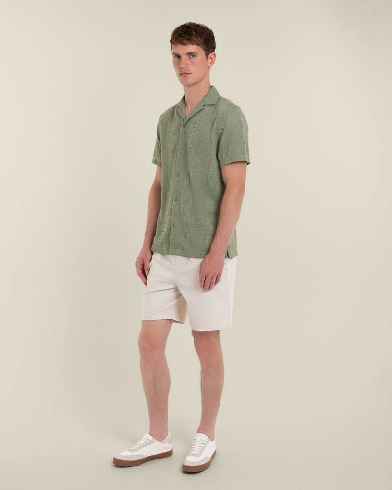 Mimir - Crochet Jacquard Short Sleeve Shirt