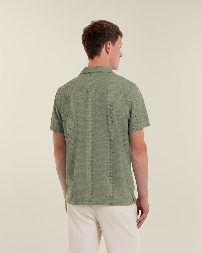 Mimir - Crochet Jacquard Short Sleeve Shirt