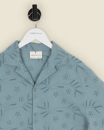 Daan - Floral Embossed Short Sleeve Shirt