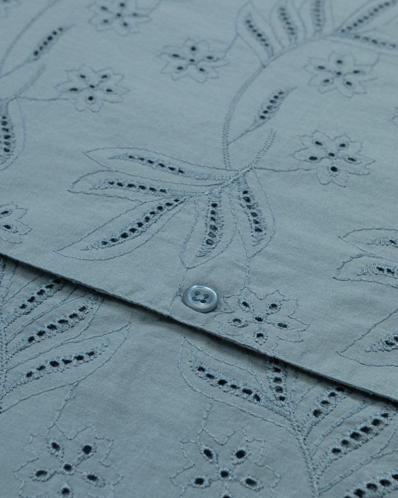 Daan - Floral Embossed Short Sleeve Shirt