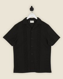 Kari - Leaf Embossed Short Sleeve Shirt