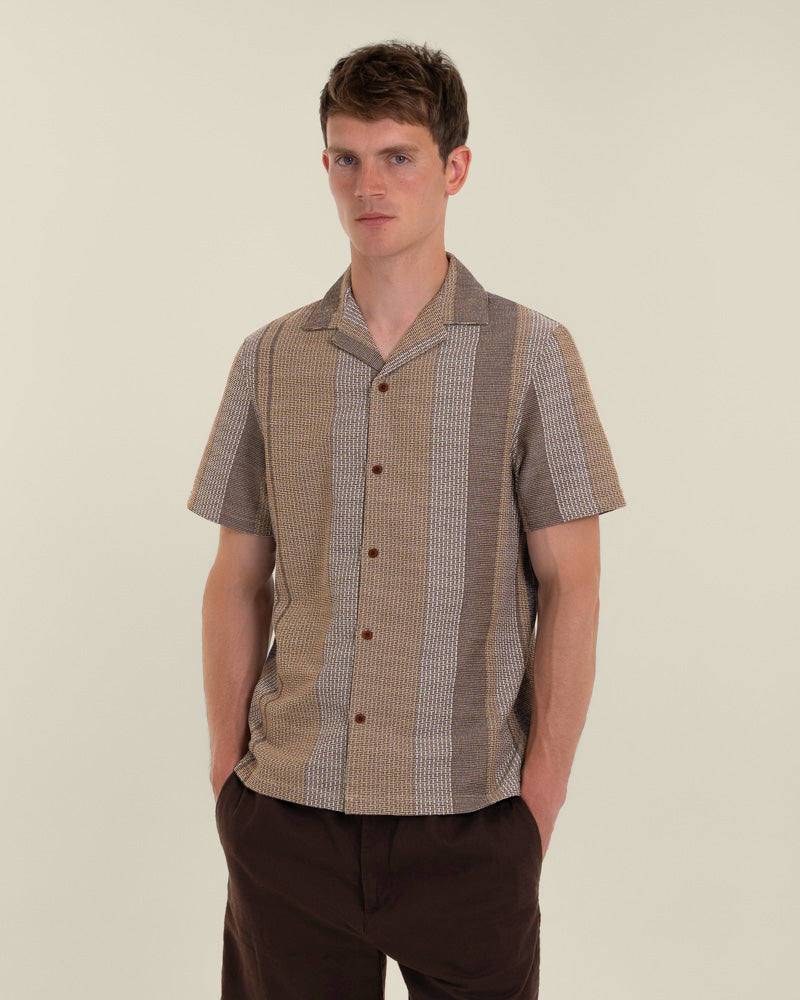 Janne - Jacquard Stripe Short Sleeve Shirt