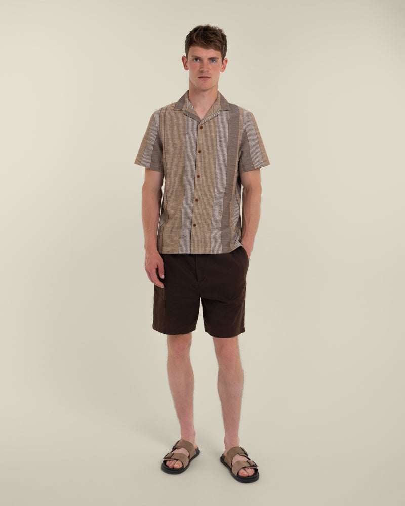 Janne - Jacquard Stripe Short Sleeve Shirt