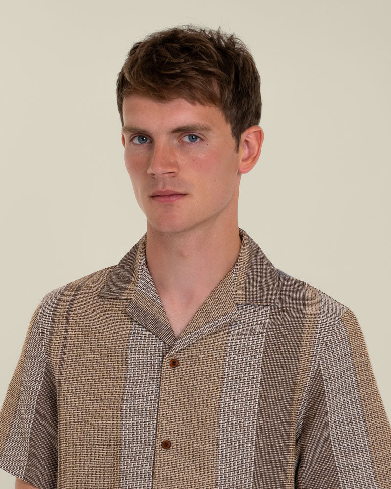 Janne - Jacquard Stripe Short Sleeve Shirt
