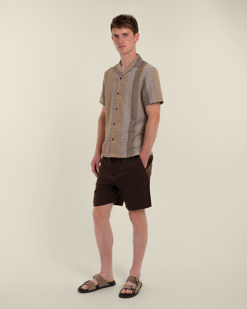 Janne - Jacquard Stripe Short Sleeve Shirt