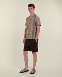 Janne - Jacquard Stripe Short Sleeve Shirt