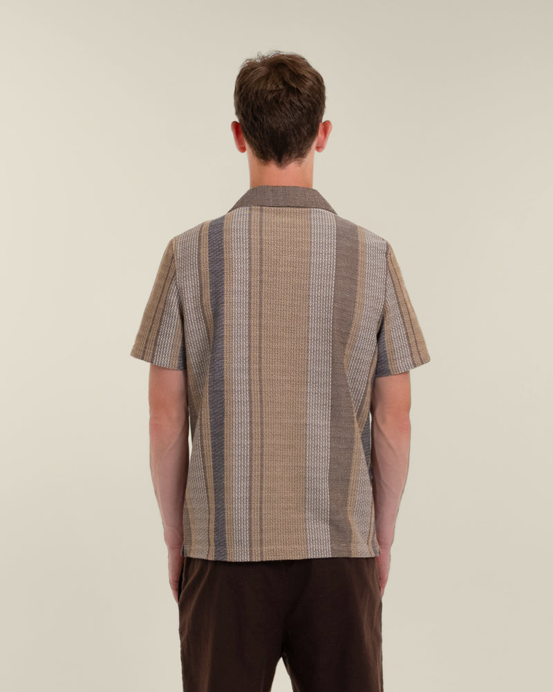 Janne - Jacquard Stripe Short Sleeve Shirt