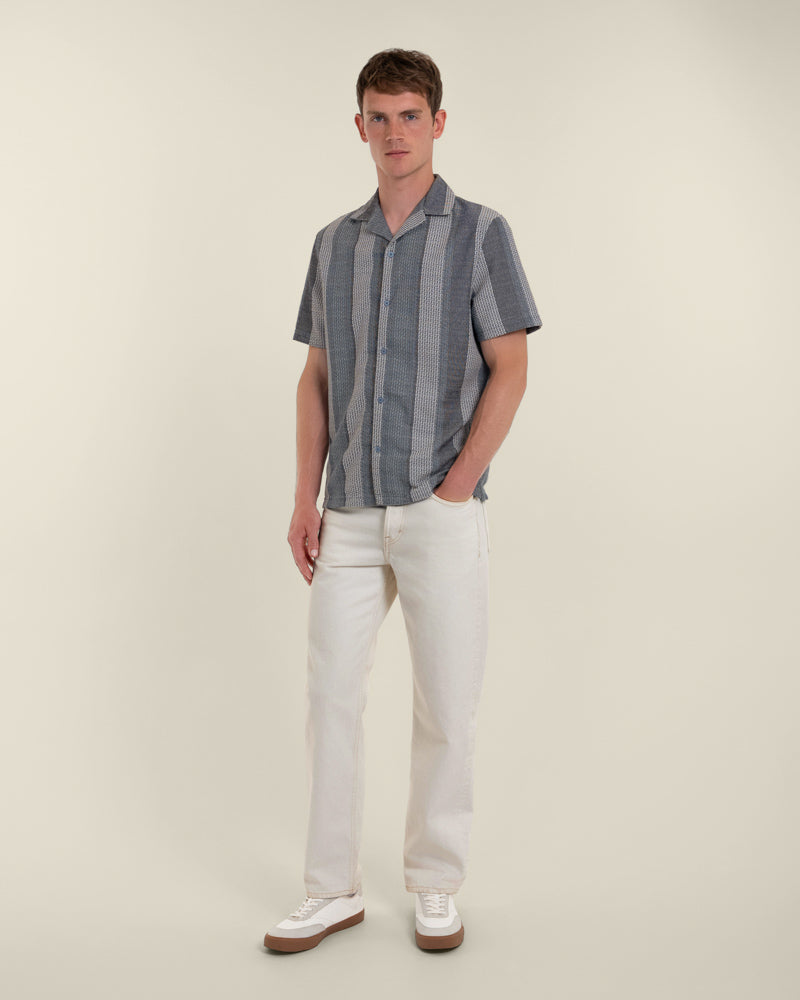 Janne - Jacquard Stripe Short Sleeve Shirt