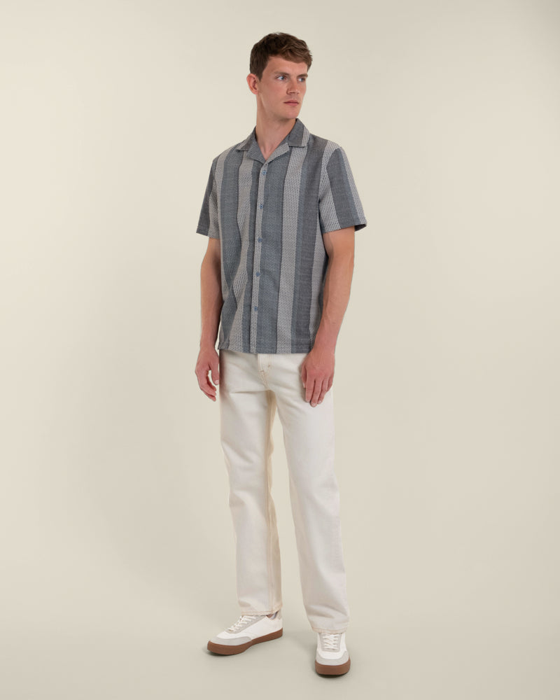 Janne - Jacquard Stripe Short Sleeve Shirt