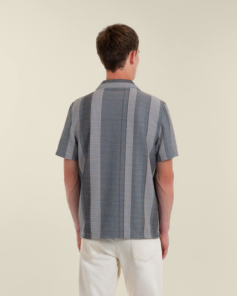 Janne - Jacquard Stripe Short Sleeve Shirt