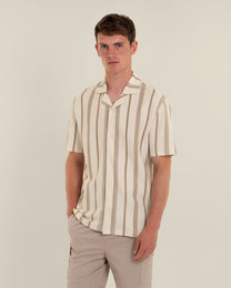 Hannes - Waffle Stripe Short Sleeve Shirt