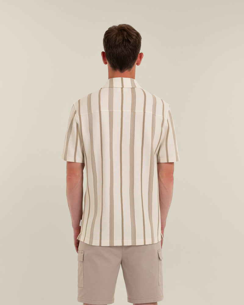 Hannes - Waffle Stripe Short Sleeve Shirt