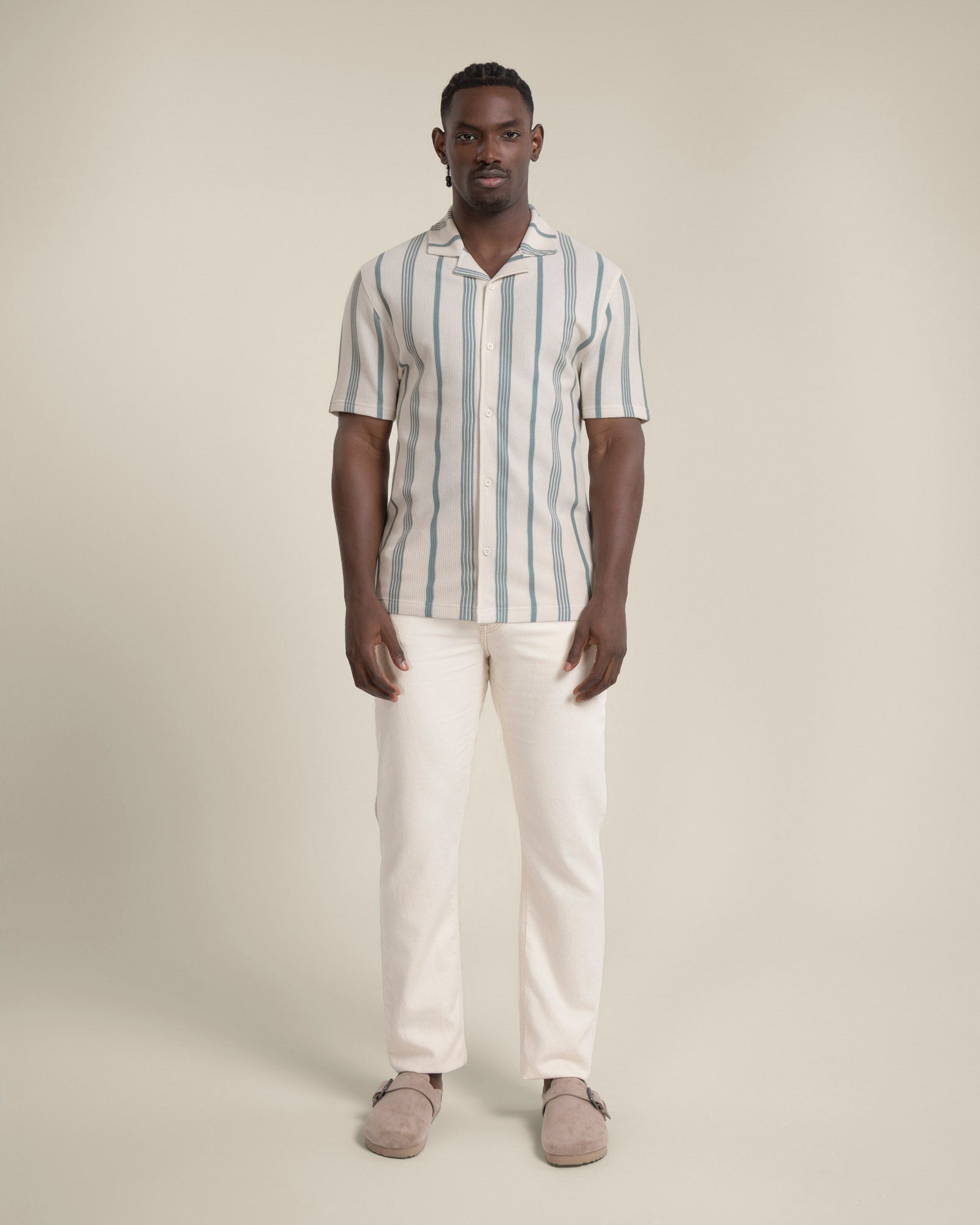 Hannes - Waffle Stripe Short Sleeve Shirt