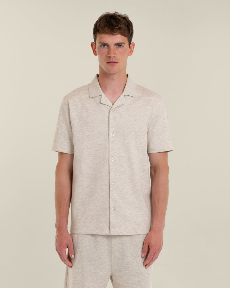 Sven – Soft-Touch Jersey Short Sleeve Shirt &amp; Short Set Grey Melange