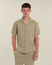 Sven – Soft-Touch Jersey Short Sleeve Shirt &amp; Short Set Light Brown