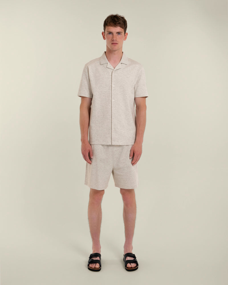 Sven – Soft-Touch Jersey Short Sleeve Shirt &amp; Short Set Grey Melange