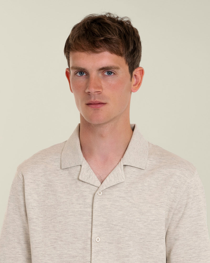 Sven – Soft-Touch Jersey Short Sleeve Shirt &amp; Short Set Grey Melange