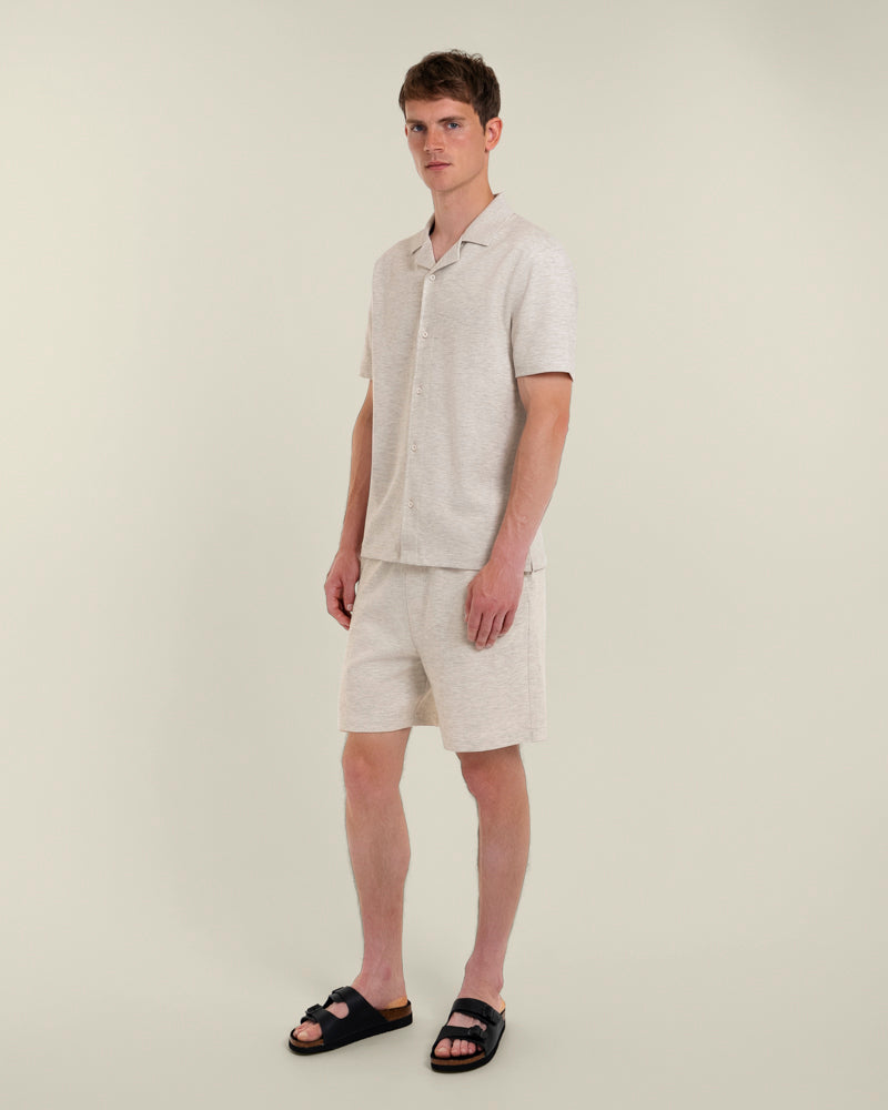 Sven – Soft-Touch Jersey Short Sleeve Shirt &amp; Short Set Grey Melange