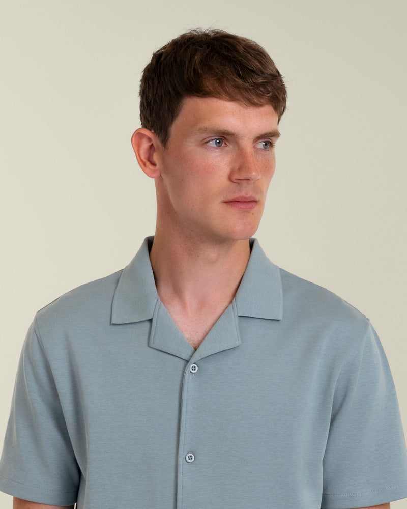 Sven – Soft-Touch Jersey Short Sleeve Shirt &amp; Short Set Light Blue