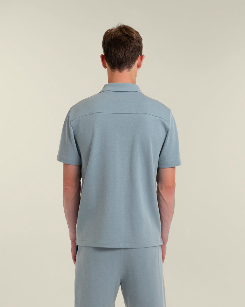 Sven – Soft-Touch Jersey Short Sleeve Shirt &amp; Short Set Light Blue